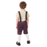 Children‘s Greem Plaid Shirt Beer Strap Pants Cosplay Costume Outfits Halloween Carnival Party Disguise Suit
